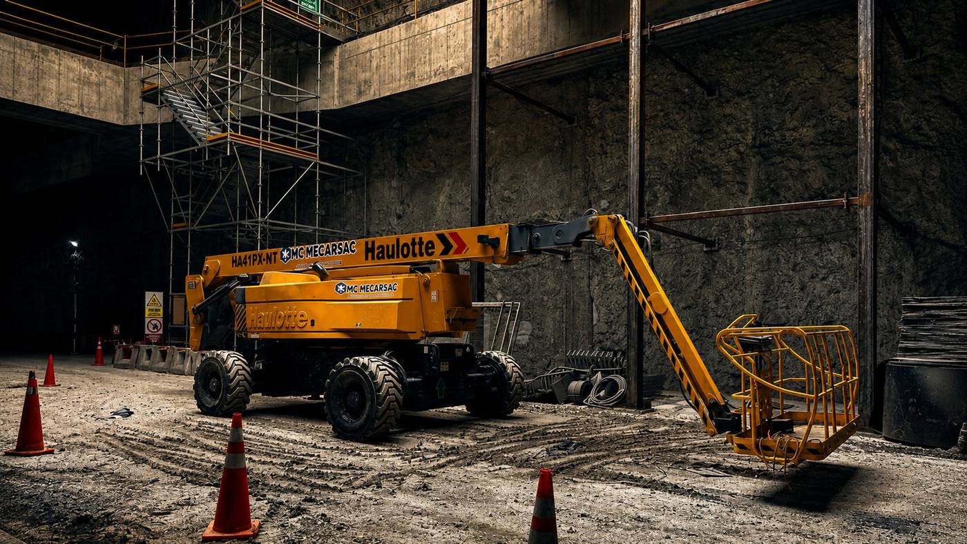 Manlift articulado de MC MECARSAC en obra